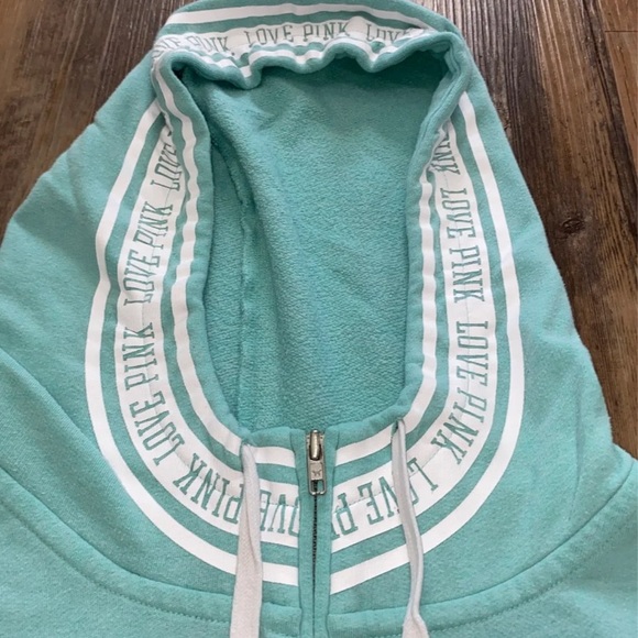 PINK Quarter Zip Hoodie, Medium - Picture 3 of 6
